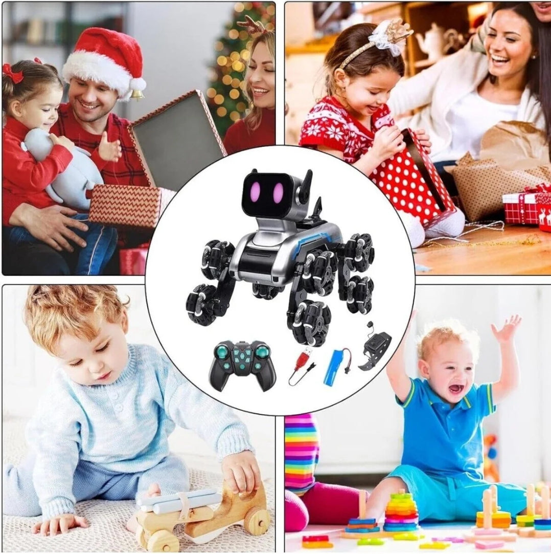 Uzaktan Bilekten Kumandalı Şarjlı 8 Teker Akrobat Robot Köpek - Müzikli ve LED Işıklı Akıllı Robot Araba SANTRAL HAN