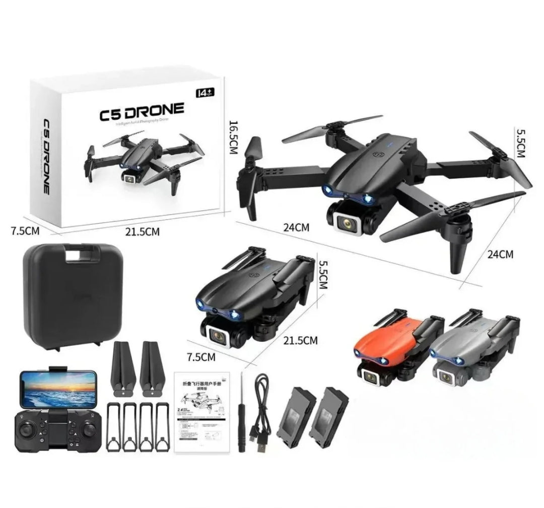 C5 Drone Kameralı Wi-Fi Uygulama Kontrollü Katlanabilir Akıllı Akrobat Quadcopter Rotatech