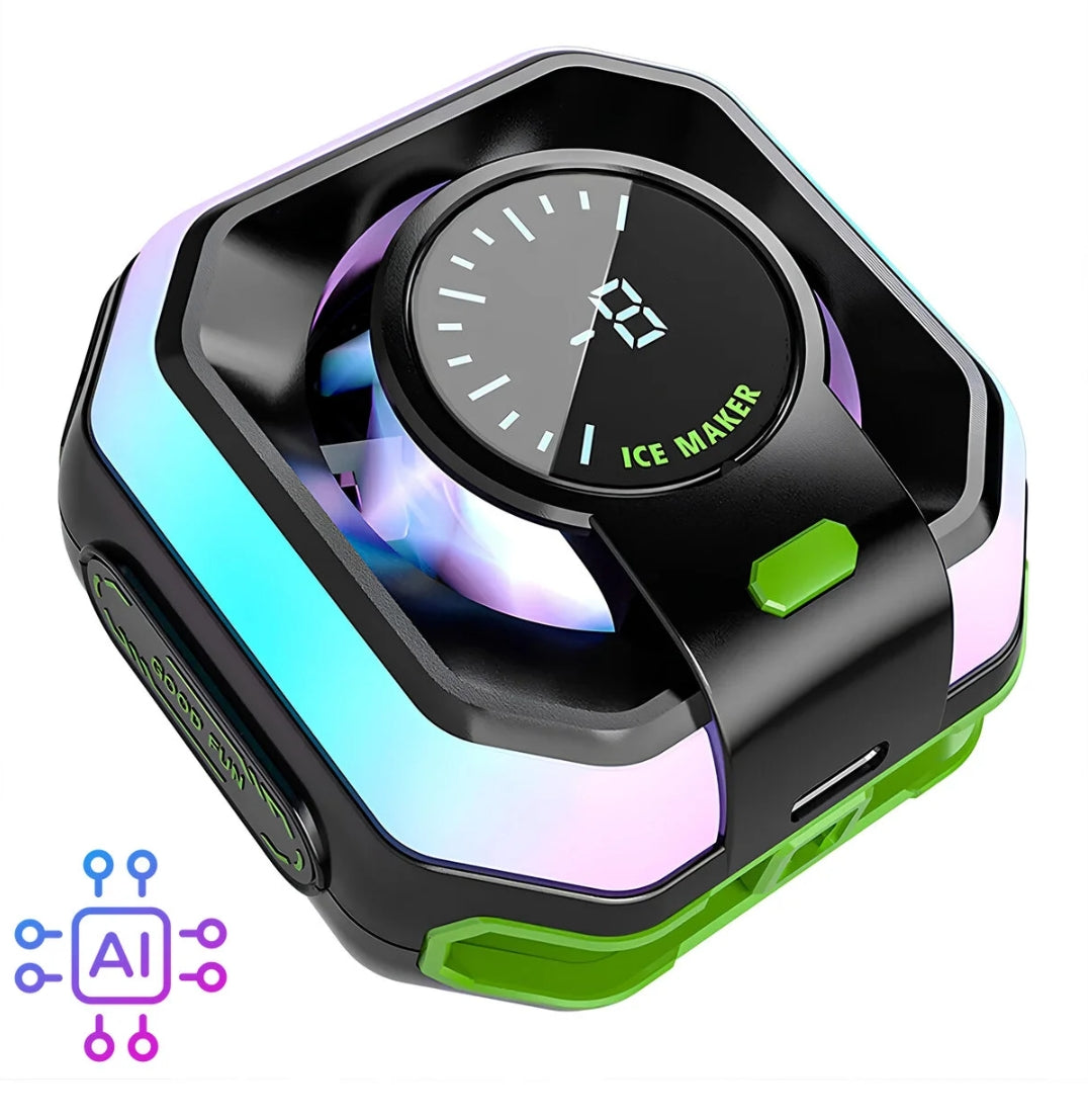 HK-5 Pro Dijital Ekranlı Manyetik Telefon Soğutucu Fan - Yarı İletken RGB Gaming Radyatör MİLANO