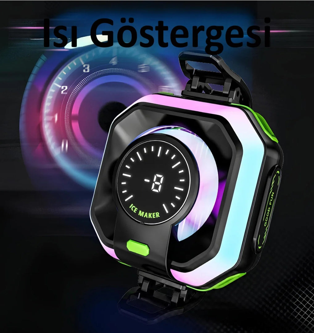 HK-5 Pro Dijital Ekranlı Manyetik Telefon Soğutucu Fan - Yarı İletken RGB Gaming Radyatör MİLANO