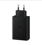 65W PD Üçlü Hızlı Şarj Adaptörü - Super Fast Charging Destekli, 2x Type-C 1x USB-A 3 Portlu Şarj Başlığı (Siyah) ÖZEL