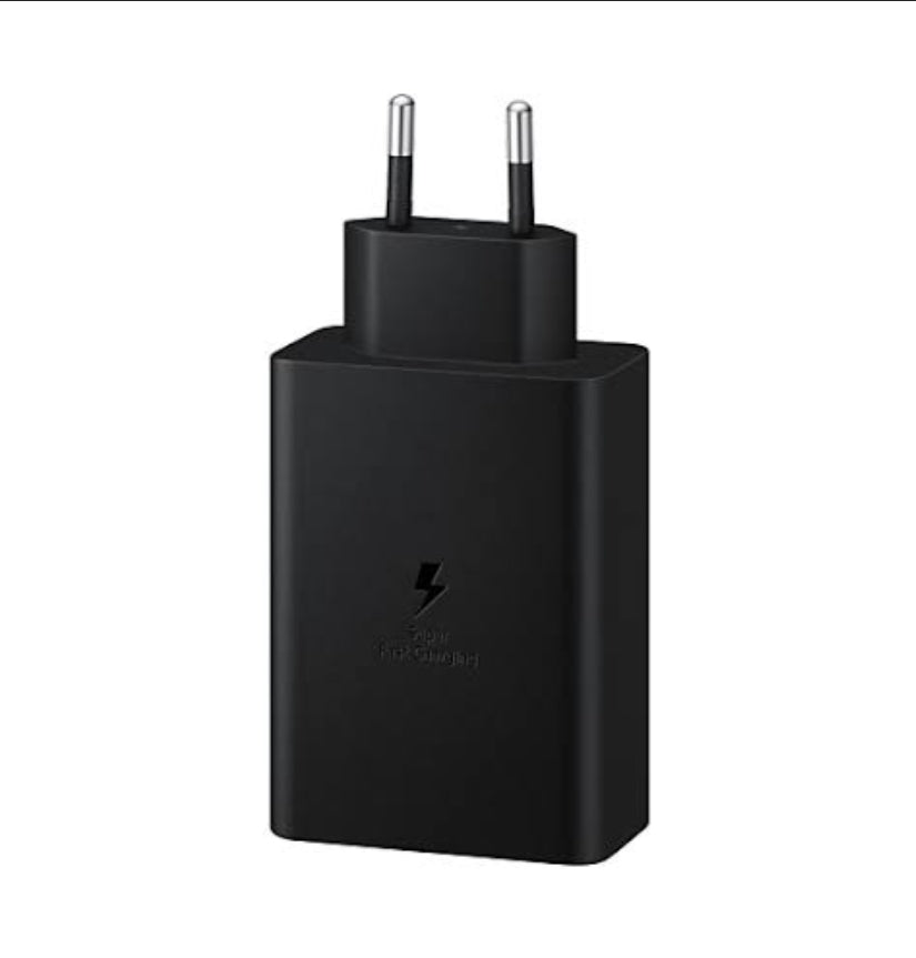 65W PD Üçlü Hızlı Şarj Adaptörü - Super Fast Charging Destekli, 2x Type-C 1x USB-A 3 Portlu Şarj Başlığı (Siyah) ÖZEL