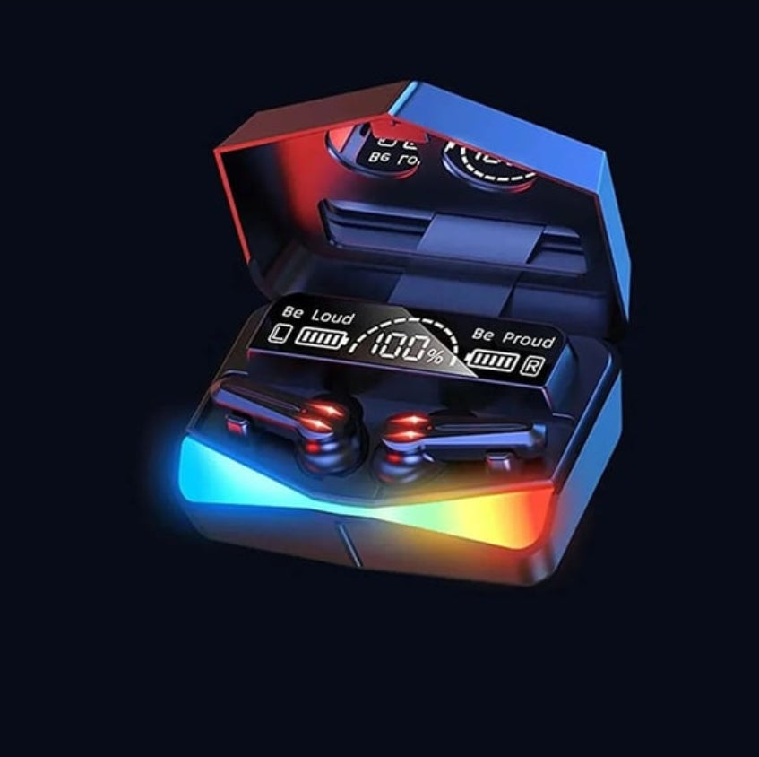 M28 TWS Kablosuz Bluetooth 5.3 Oyuncu Kulaklığı - Düşük Gecikmeli Game/Music Çift Modlu, RGB Işıklı Powerbank Özellikli Şarj Kutulu Led Göstergeli POLYGOLD