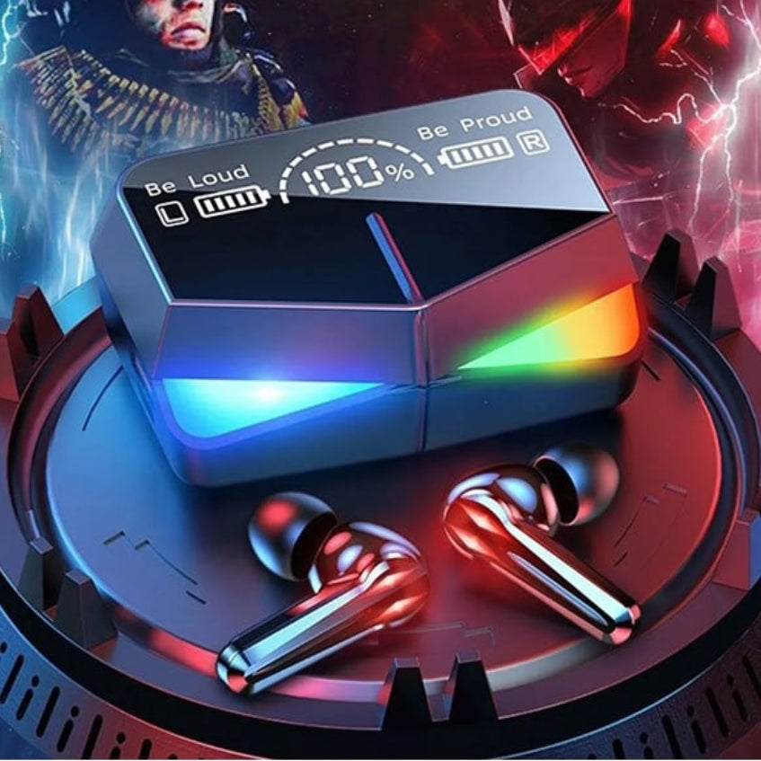 M28 TWS Kablosuz Bluetooth 5.3 Oyuncu Kulaklığı - Düşük Gecikmeli Game/Music Çift Modlu, RGB Işıklı Powerbank Özellikli Şarj Kutulu Led Göstergeli POLYGOLD