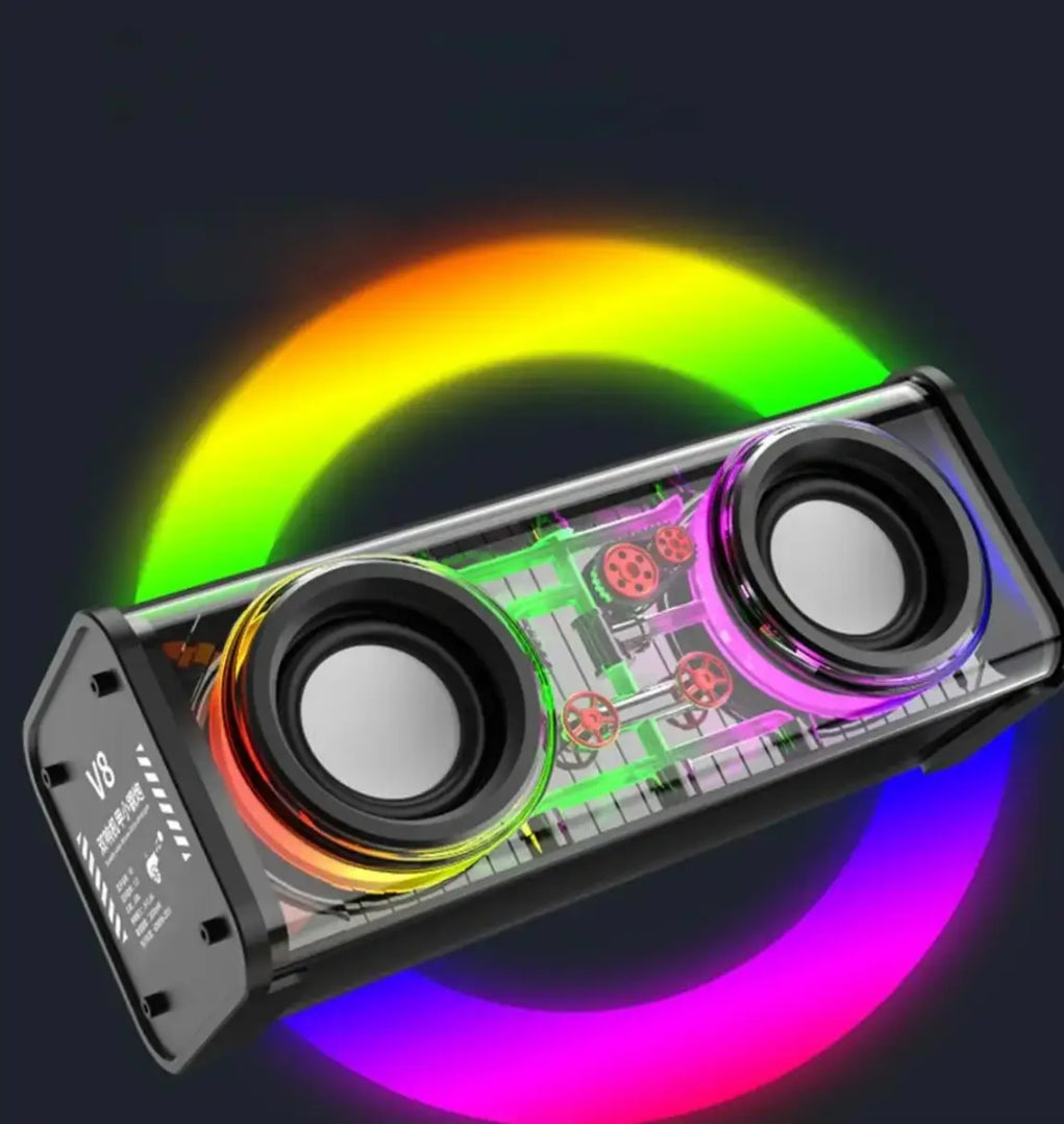 Armour V8 RGB Işıklı Taşınabilir Bluetooth 5.3 Hoparlör – 13.6W Çift Speaker & TWS Tucci