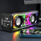 Armour V8 RGB Işıklı Taşınabilir Bluetooth 5.3 Hoparlör – 13.6W Çift Speaker & TWS Tucci