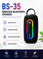 BS-35 Taşınabilir Kablosuz Bluetooth Hoparlör - RGB Işıklı, Mikrofonlu Soundbar Tarzı Speaker Harvox