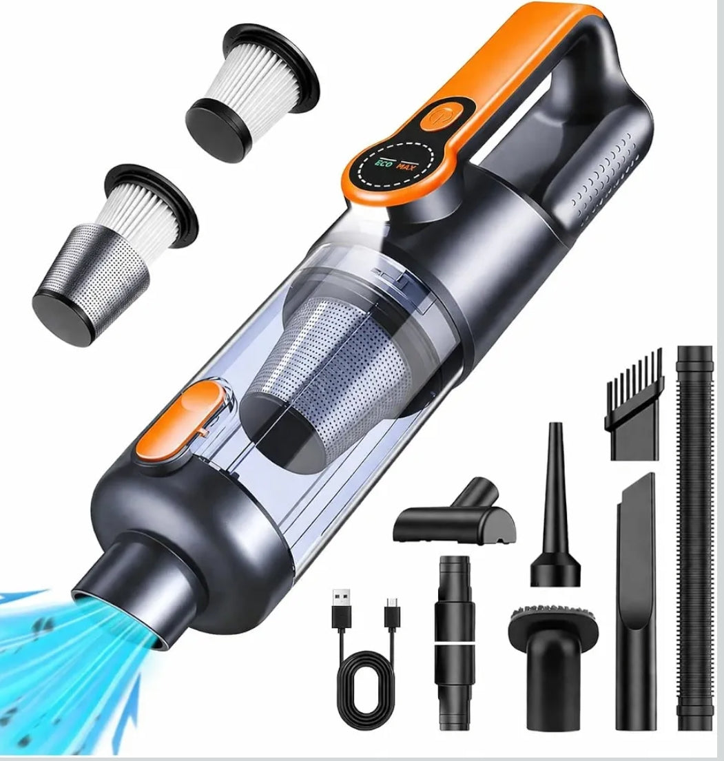 ST-126PlusMax 22.000PA Yüksek Emiş Güçlü Kablosuz Şarjlı Araç ve Ev Tipi Taşınabilir Vakumlu El Süpürgesi (Type-C Hızlı Şarj) LENSUN