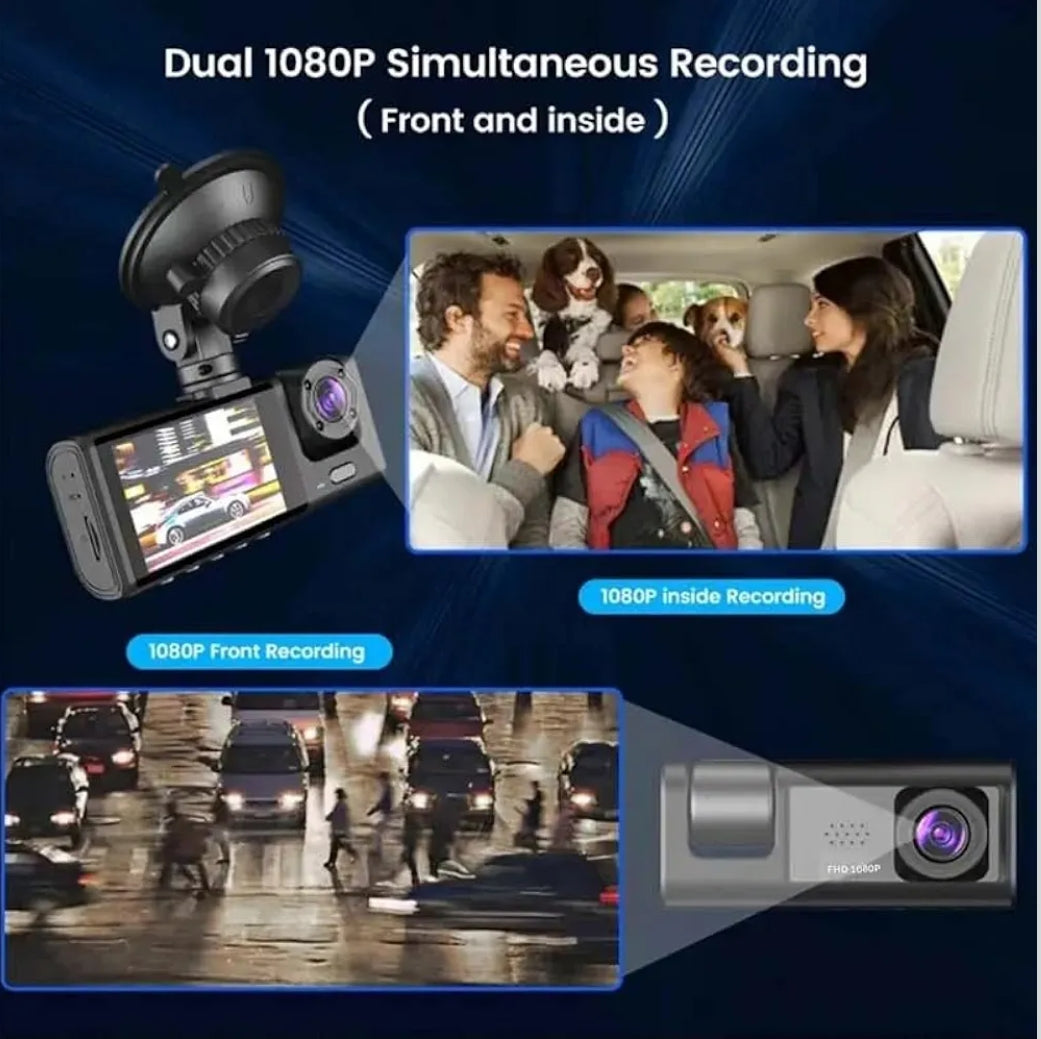 Black Box Traffic Recorder Full HD 1080P Wi-Fi Destekli 3 Kameralı Akıllı Sürüş Kayıt Cihazı ve Araç İçi Kamera Seti POLYGOLD