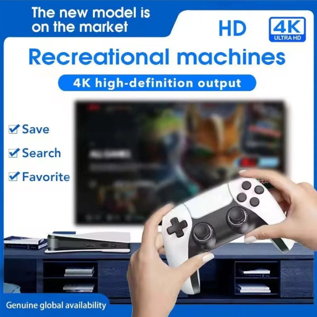 RS5 Pro 4K Ultra HD Retro Oyun Konsolu - 30.000+ Yüklü Oyun & Çift Kablosuz Kol Mobix