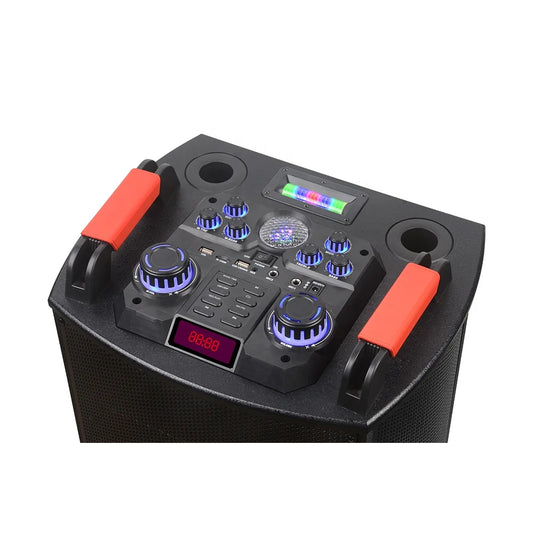 NDR-1212S مكبر صوت بلوتوث محمول 2x12 بوصة 100 وات - مع ميكروفون وإضاءة RGB