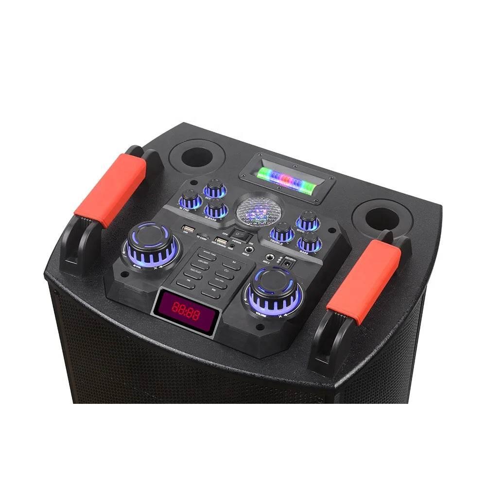 Ndr-1212s 2x12 inç 100w taşınabilir bluetooth hoparlör – mikrofonlu ve rgb ışıklı - H2H - KolayMagza KM Technology