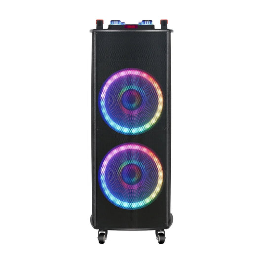 NDR-1212S 2x12 İnç 100W Taşınabilir Bluetooth Hoparlör – Mikrofonlu ve RGB Işıklı
