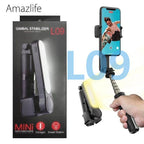 L09 mini gimbal tripod | ışıklı, sabitleyici, kumandalı, ayarlanabilir ayaklı, taşınabilir telefon tutucu - G4K - KolayMagza