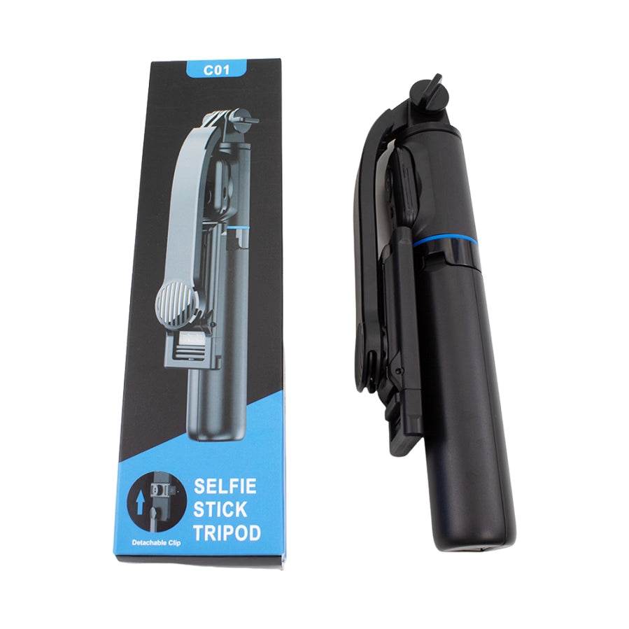 C01 bluetooth kumandalı selfie stick tripod | taşınabilir, uzayabilir, ayarlanabilir, katlanabilir telefon tutucu - G4M - KolayMagza