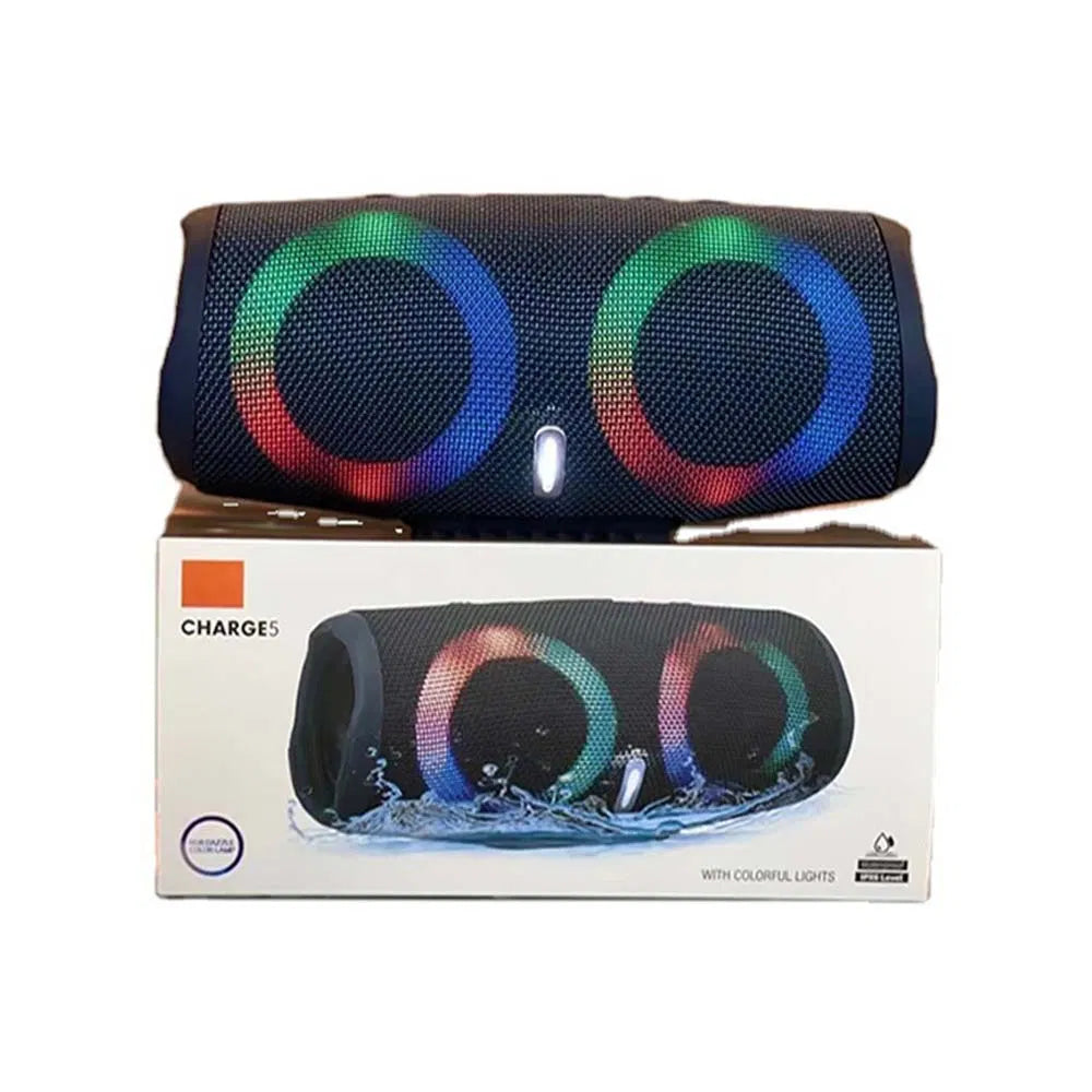 Charge 5 Tasarımlı RGB Işıklı Taşınabilir Bluetooth Hoparlör - Suya Dayanıklı Kablosuz Speaker Tucci