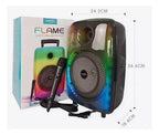 Flame Light Wireless Speaker 8 inch with Microphone | RGB Light, FM &amp; SD &amp; USB Support Bluetooth Speaker