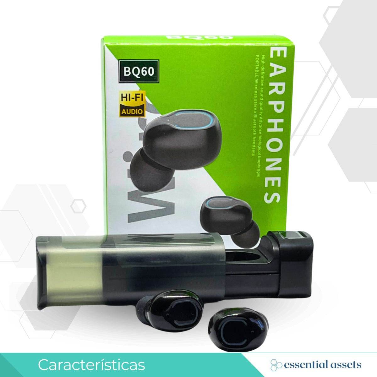 Bq60 kulak içi lastikli dokunmatik hi-fi audio led göstergeli bluetooth kulaklık - B3D - KolayMagza