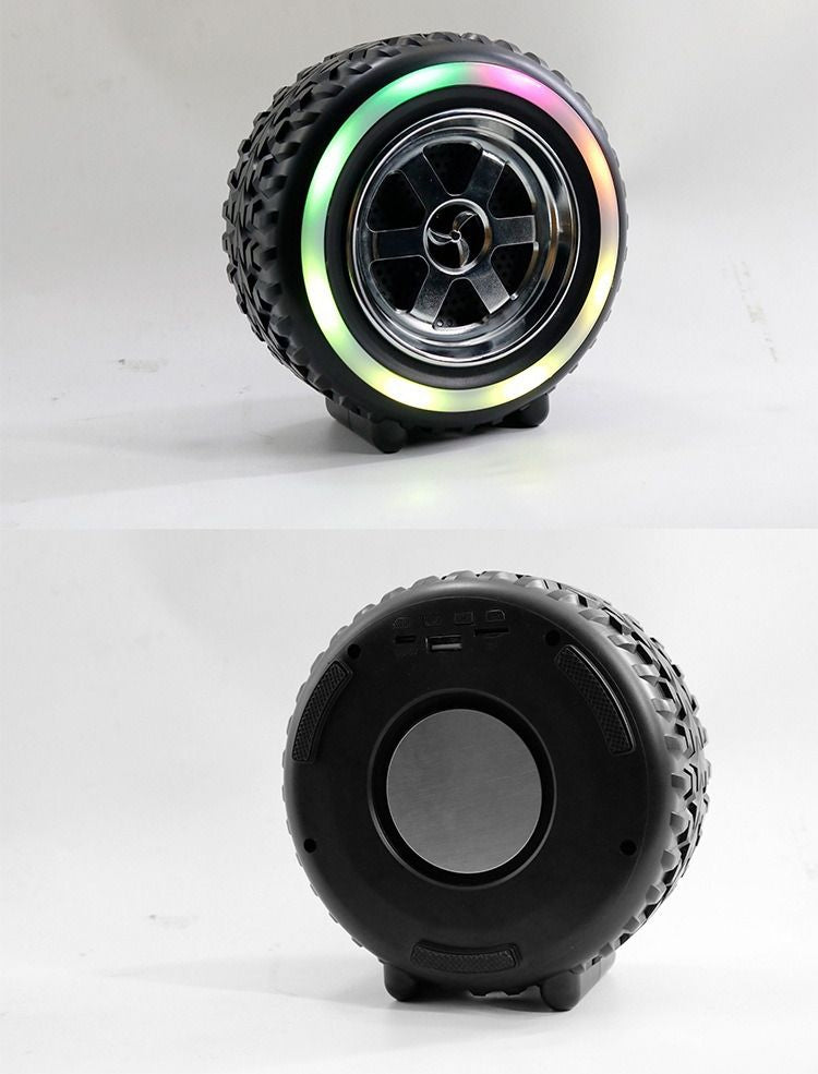 ( 3 adet ) X-502 Tekerlek Tasarımlı RGB Işıklı Kablosuz Bluetooth Hoparlör - Disco Series Mini Speaker Tucci