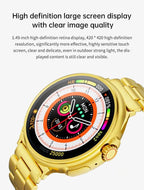 Gs wear g10 gold 1,45 inç 24k gold edition yuvarlak akıllı saat - şıklık ve teknolojinin mükemmel buluşması - A1İ - KolayMagza