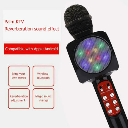 Ws-1816 ışıklı karaoke mikrofon Bluetooth aux USB hafıza destekli