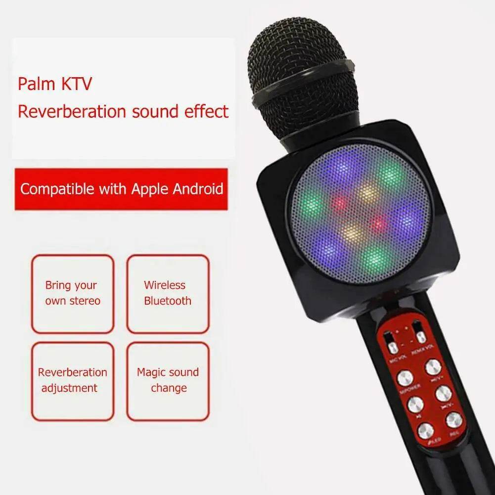 Ws-1816 ışıklı karaoke mikrofon bluetooth aux usb hafıza destekli - H1Y - KolayMagza