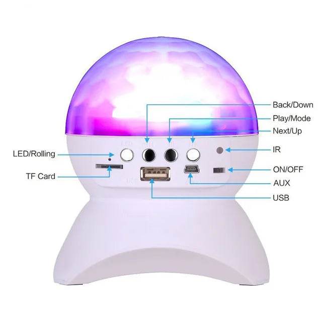 L740 360 döner ışıklı usb hafıza kart destekli bluetooth speaker - H1P - KolayMagza