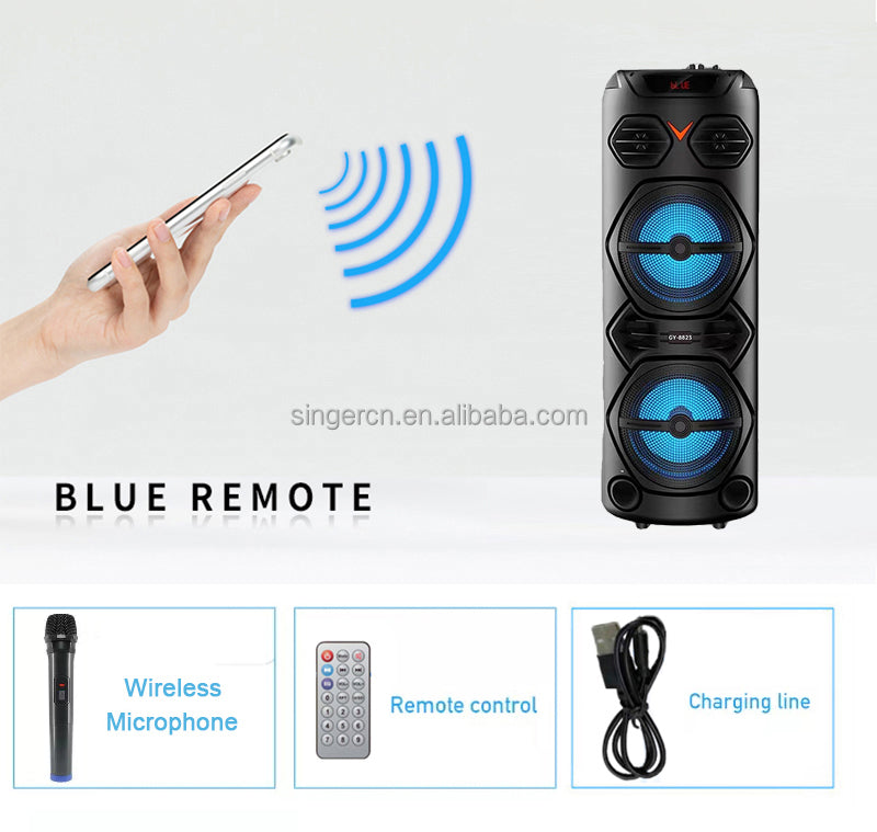 Gy-8823g speaker – çift 8,5 inç güçlü ses, taşınabilir bluetooth hoparlör
 kolaymagza ,klolay magza, km , km tech, km technology, toptan telefon aksesuarları, toptan, Kolaymagza, KolayMazga, KM technology, KM tech, toptan gsm, toptan ürünler, e-ticaret toptan, eminönü toptan, tahtakale, tahtakale toptan