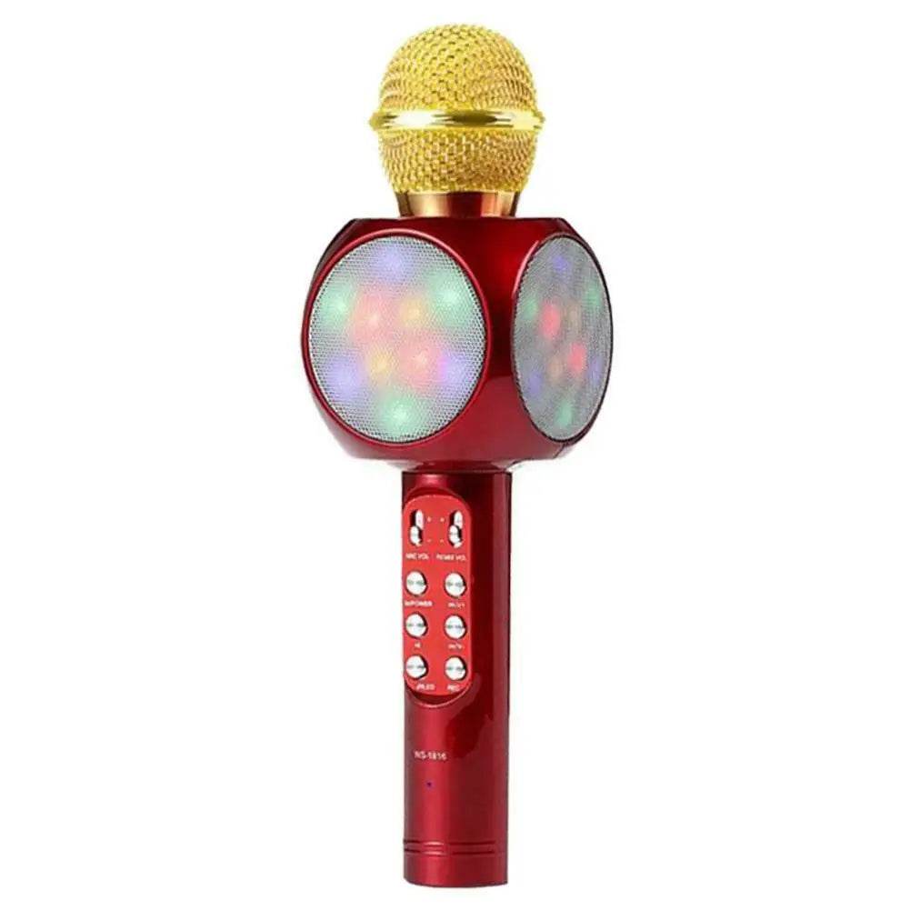 Ws-1816 ışıklı karaoke mikrofon bluetooth aux usb hafıza destekli - H1Y - KolayMagza
