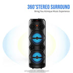 Gy-8823g speaker – çift 8,5 inç güçlü ses, taşınabilir bluetooth hoparlör - H2D - KolayMagza