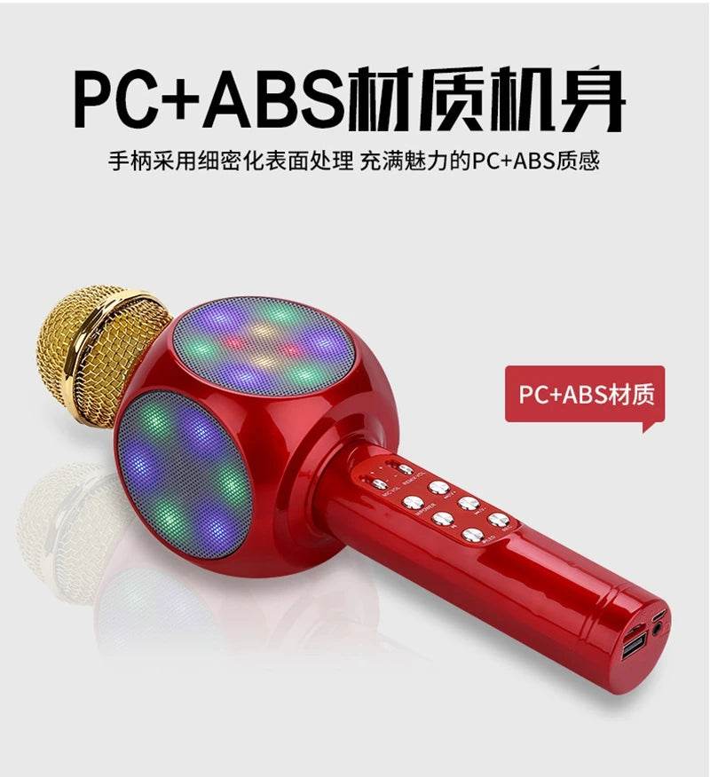 Ws-1816 ışıklı karaoke mikrofon bluetooth aux usb hafıza destekli - H1Y - KolayMagza