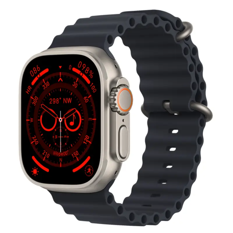 Hk8 pro max ultra watch 2.12 inç 49mm amoled ekran nfc ios android uyumlu çift çekirdekli kordon kilitli vidalı kasa akıllı saat - A1P - KolayMagza