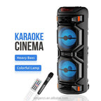 Gy-8823g speaker – çift 8,5 inç güçlü ses, taşınabilir bluetooth hoparlör - H2D - KolayMagza