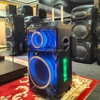 Pte12h kablosuz hoparlör | 800w güç, çift mikrofonlu, 4 tekerlekli, çekçekli, rgb ışıklı, güçlü bass ve yüksek ses,tws destekli, usb/tf/fm - H2T - KolayMagza KM Technology