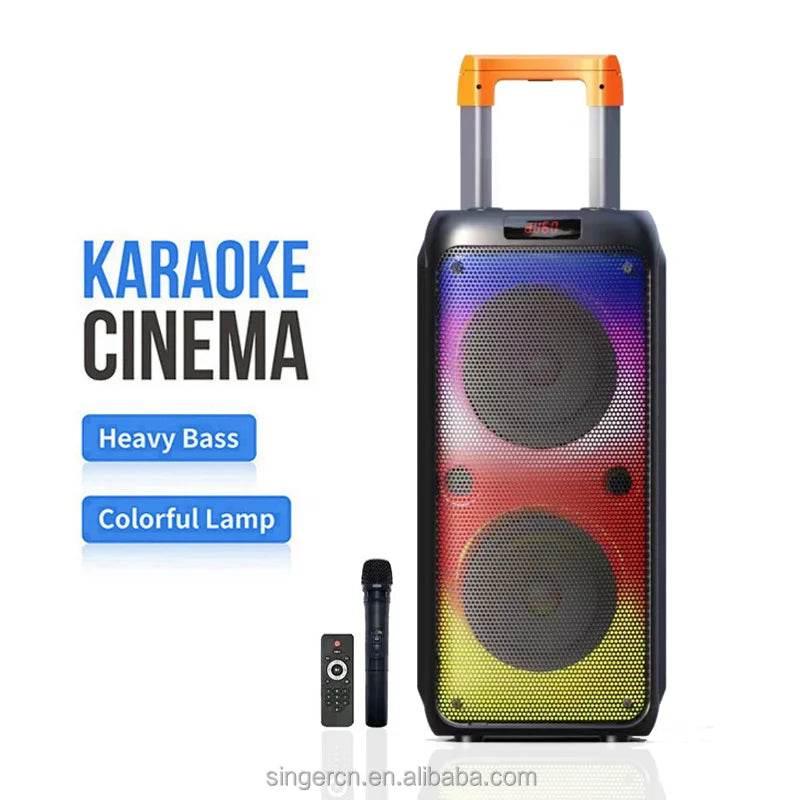 Dr-8833 speaker – 2x 8 inç güçlü ses, rgb ışıklı, su geçirmez bluetooth hoparlör - H2A - KolayMagza KM Technology