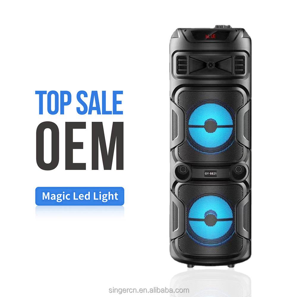 Gy-8823g speaker – çift 8,5 inç güçlü ses, taşınabilir bluetooth hoparlör - H2D - KolayMagza