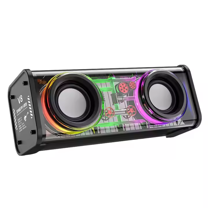 Armour V8 RGB Işıklı Taşınabilir Bluetooth 5.3 Hoparlör – 13.6W Çift Speaker & TWS Tucci
