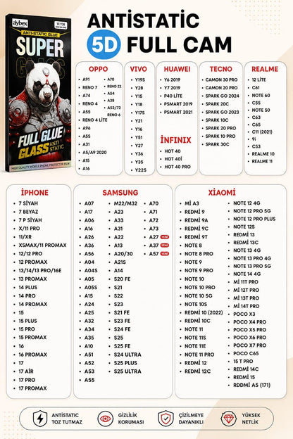Telefon Kırılmaz camları (WhatsApp'dan güncel liste isteyin)
