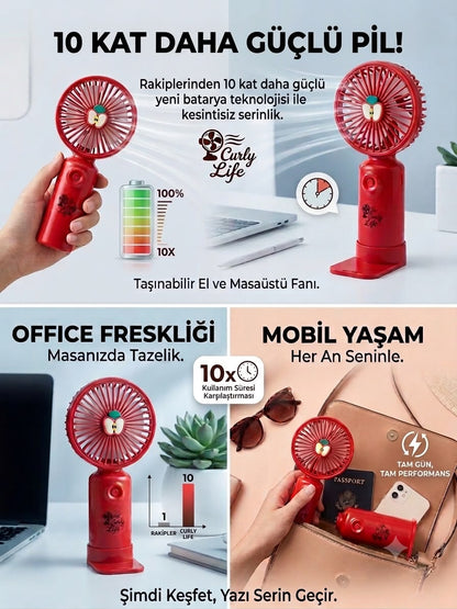 5-10 saat pil ömürlü hız kademeli el fanı