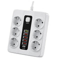 6 prizli 5 usb + 20w pd AC priz sigortalı on off çocuk kilitli dayanıklı 3000W