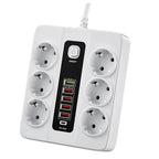 6 prizli 5 usb + 20w pd AC priz sigortalı on off çocuk kilitli dayanıklı 3000W - G6B - KolayMagza KM Technology