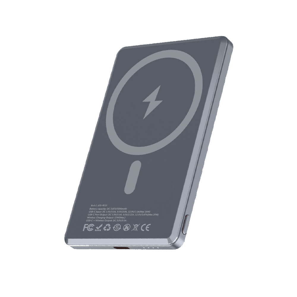 Ultra ince 5000 mah magsafeli 7,5mm batterypack 20w pd 15w wirless kablosuz şarj aleti powerbank wf35 - P1Y - KolayMagza