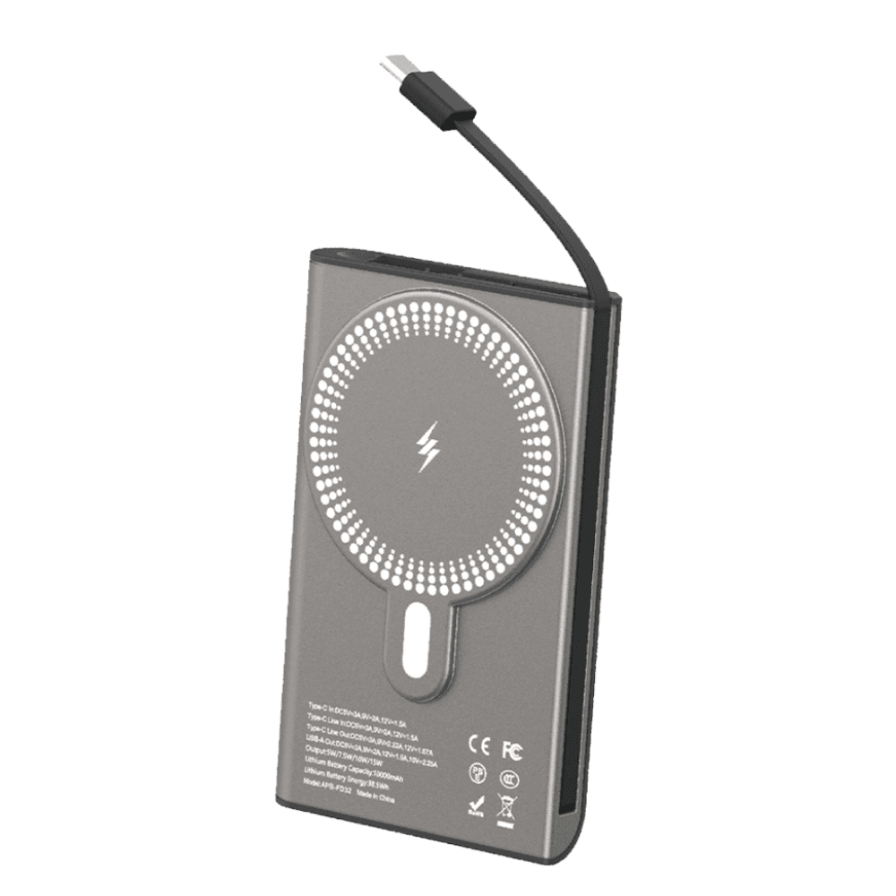 22,5W 10000 mah hızlı şarj destekli kendisinde typec kablolu magsafe 15w kablosuz şaarj destekli powerbank wfd33 - P2C - KolayMagza