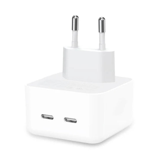 مجموعة شاحن Apple 50W بمخرج TypeC مزدوج وTypeC إلى Lightning PD