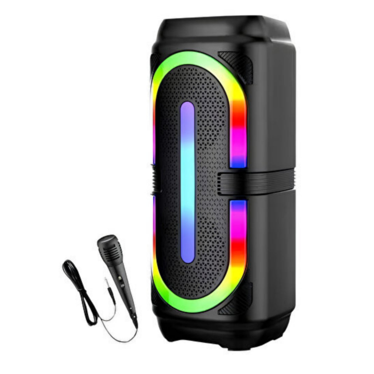 Greatnice GTS-2132 Siyah Mikrofonlu RGB LED Işıklı Taşınabilir Bluetooth Hoparlör Parti Speaker SANTRAL HAN