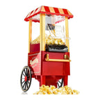 Nostaljik Mini Patlamış Mısır Makinesi - Retro Popcorn Arabası Tasarımlı Ev Tipi Yağsız Sıcak Hava Patlatıcı LENSUN
