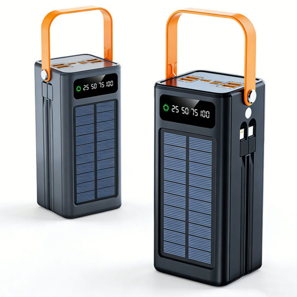 50000 mAh Solar Güneş Enerjili Dahili Kablolar Hızlı Şarj destekli Taşınabilir Powerbank KolayMagza KM Technology - Toptan Telefon Aksesuarları