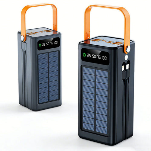 50000 mAh Solar Güneş Enerjili Dahili Kablolar Hızlı Şarj destekli Taşınabilir Powerbank KolayMagza KM Technology - Toptan Telefon Aksesuarları