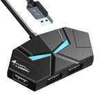 ( 5 adet ) Gaming 4 Port USB 2.0 Çoklayıcı Hub - 7 Renk LED Işıklı 60cm Kablolu Oyuncu USB Hub KolayMagza KM Technology - Toptan Telefon Aksesuarları