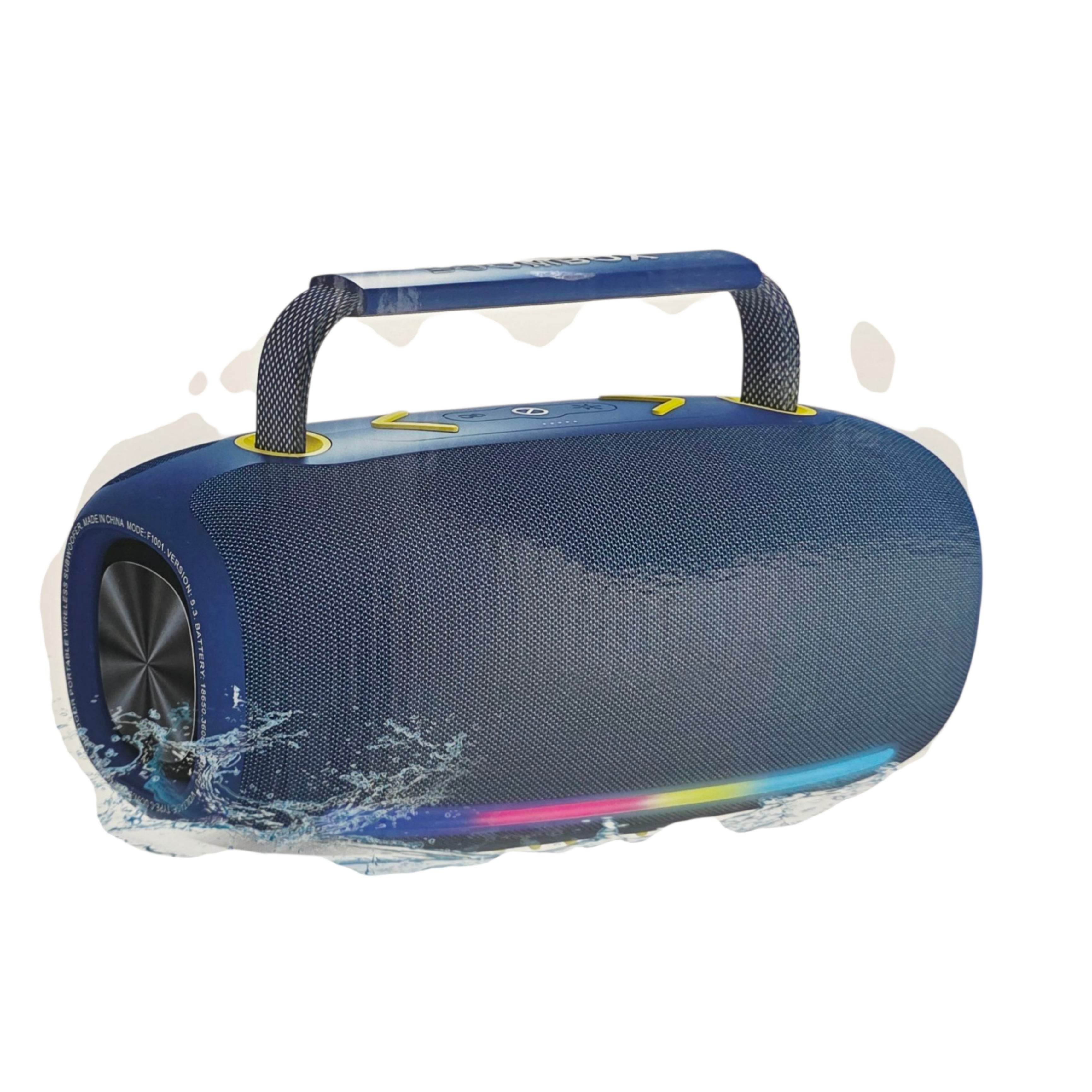 Boombox 2100 rgb ışıklı 360 derece steario ses güçlü çift bass, suya dayanıklı taşınabilir bluetooth hoparlör - H3W - KolayMagza